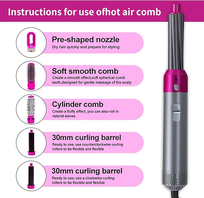 𝘼𝙈𝘼𝙉𝘼𝙃 Hot Hair Brush 5 in 1 – فرشاة الشعر الساخنة 5 في 1